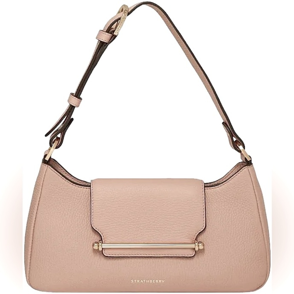 Strathberry Cream Mini Bag with Gold Accents